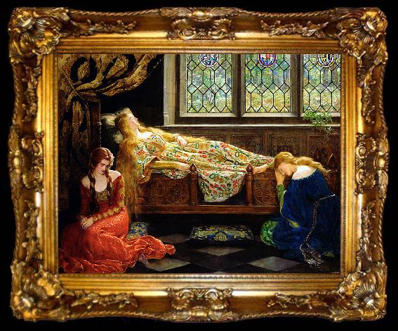 framed  John Maler Collier The sleeping beauty, ta009-2